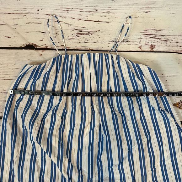 Ganni Blue and White Striped Midi Dress - Picture 9 of 14
